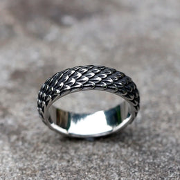 Viking Dragon Steel Ring