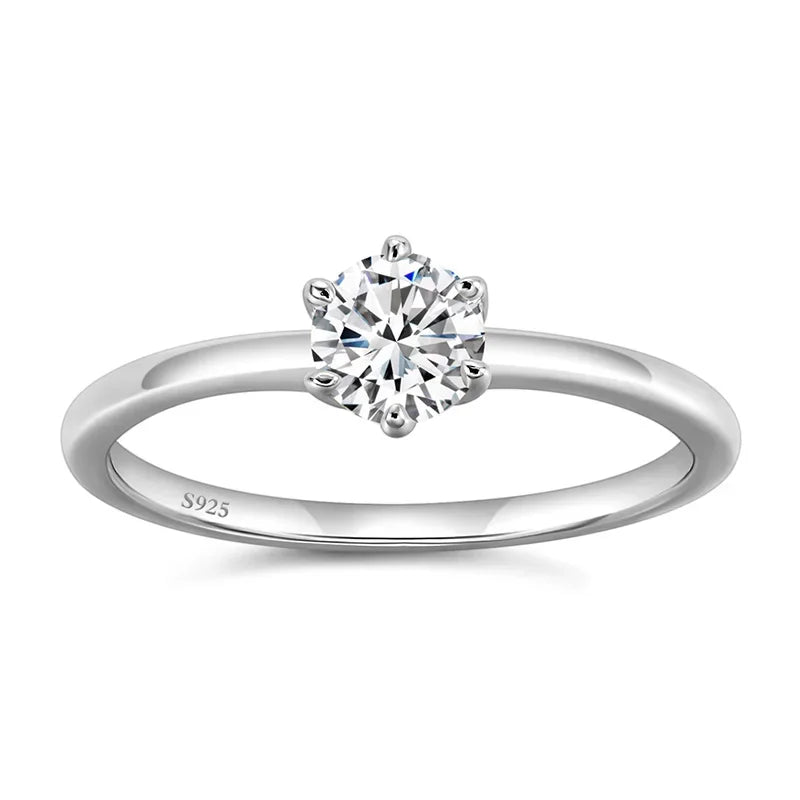 Moissanite Sterling Wedding Ring