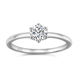 Moissanite Sterling Wedding Ring