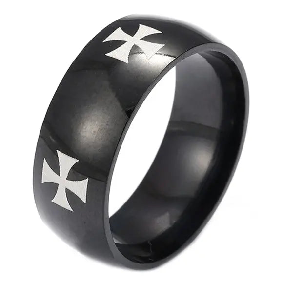 Christian Cross Engraved Ring