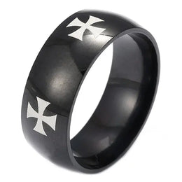 Christian Cross Engraved Ring