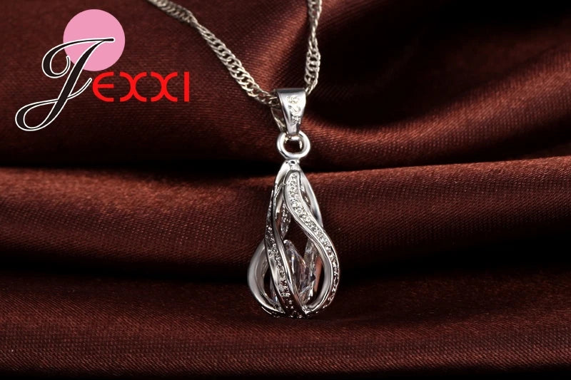 Sterling Waterdrop Zircon Set