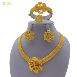 Flower Gold Jewelry Set