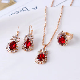 Blue Crystal Bridal Set