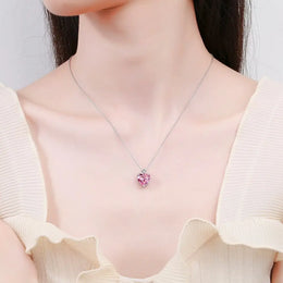 Pink Heart Zircon Necklace