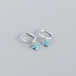 Floral Zircon Silver Studs