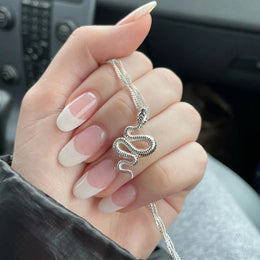 Gold Snake Pendant Necklace
