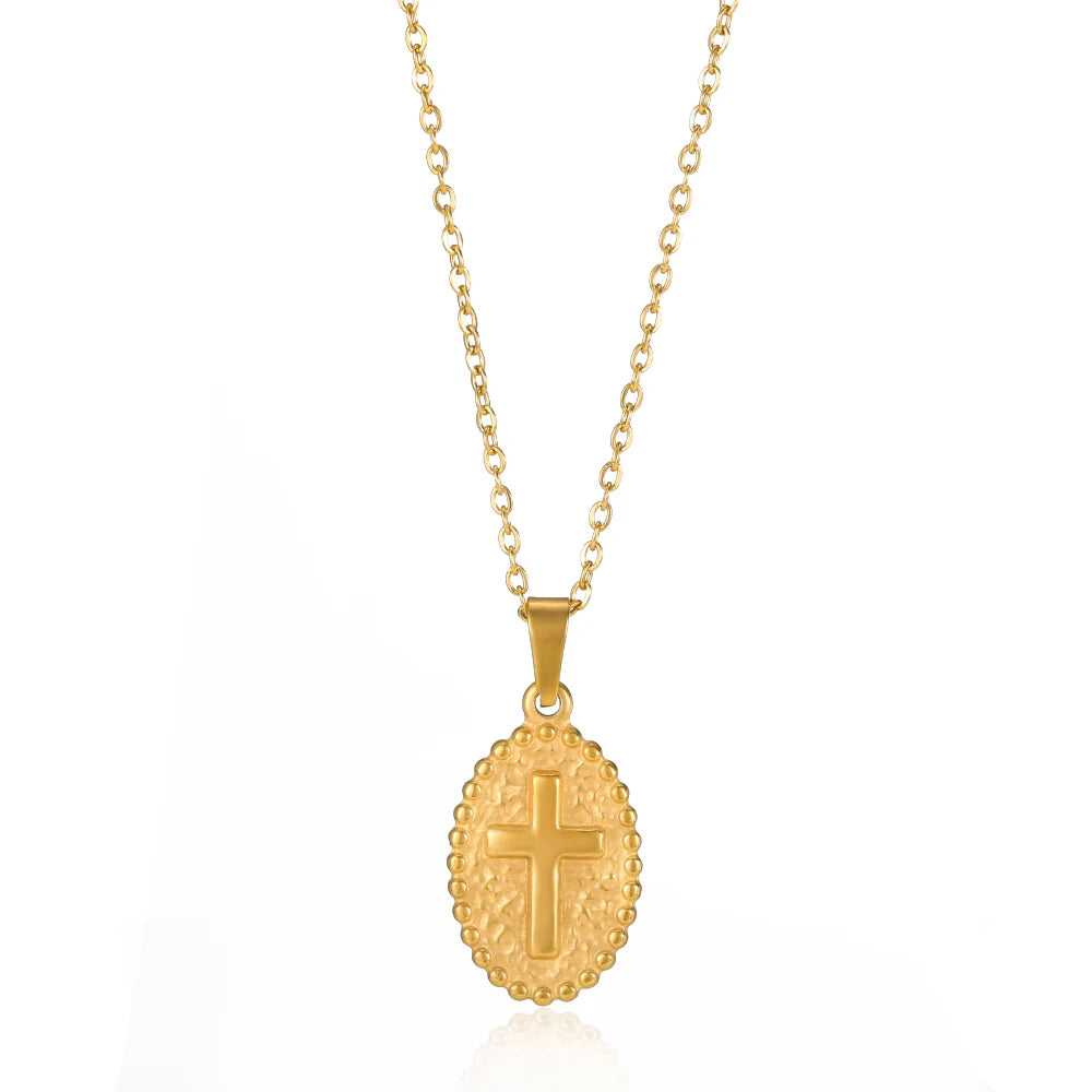 Christian Cross Coin Necklace