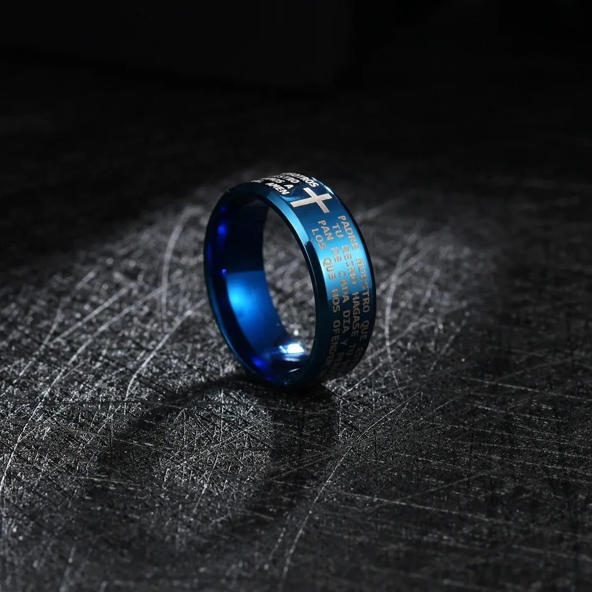 Christian Cross Engraved Ring