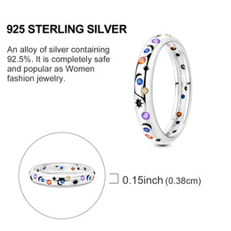 Blue Zircon Moon Ring