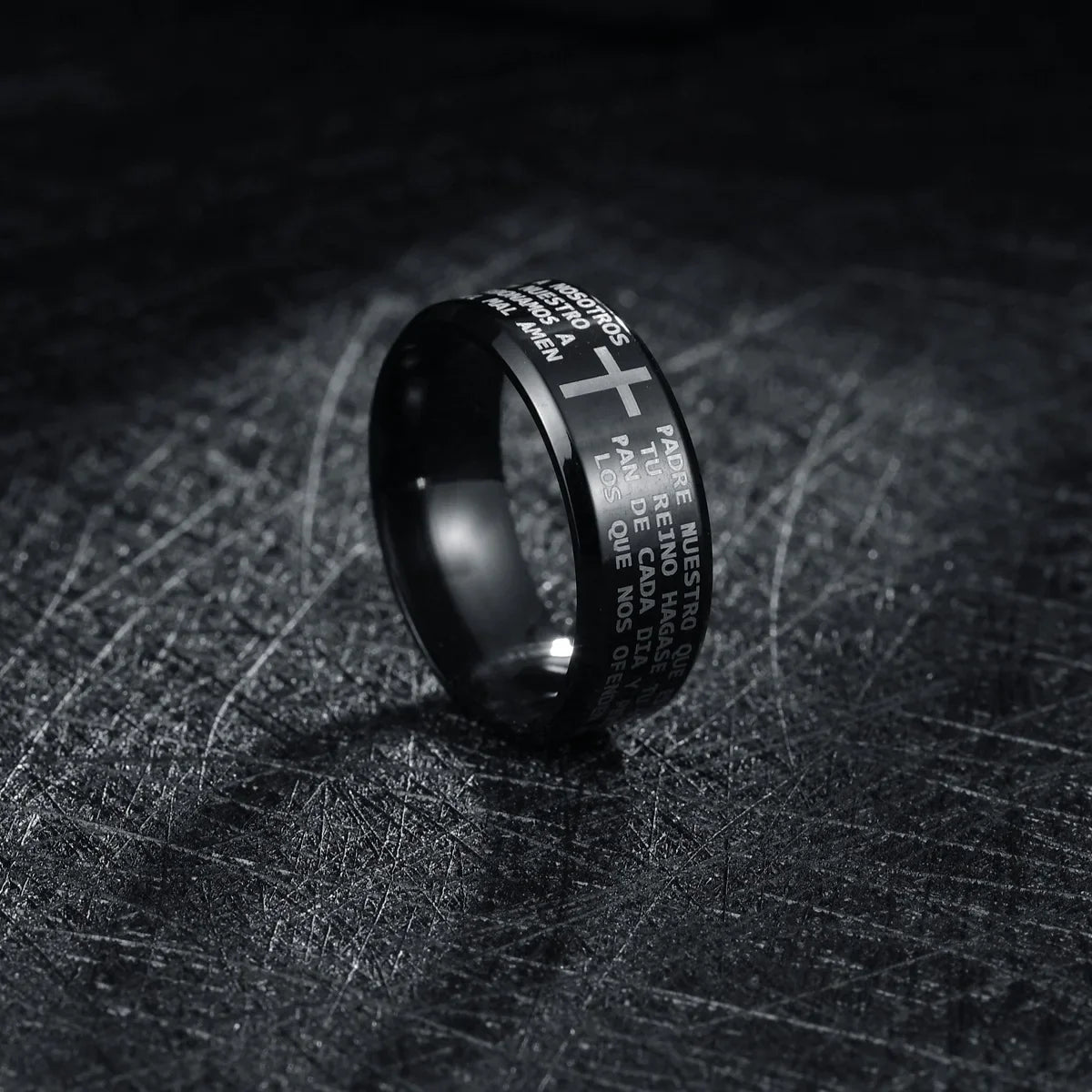Christian Cross Engraved Ring