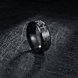 Christian Cross Engraved Ring