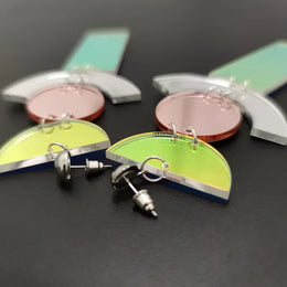 Iridescent Geometric Acrylic Earrings