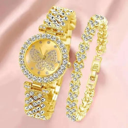 Butterfly Rhinestone Watch Set