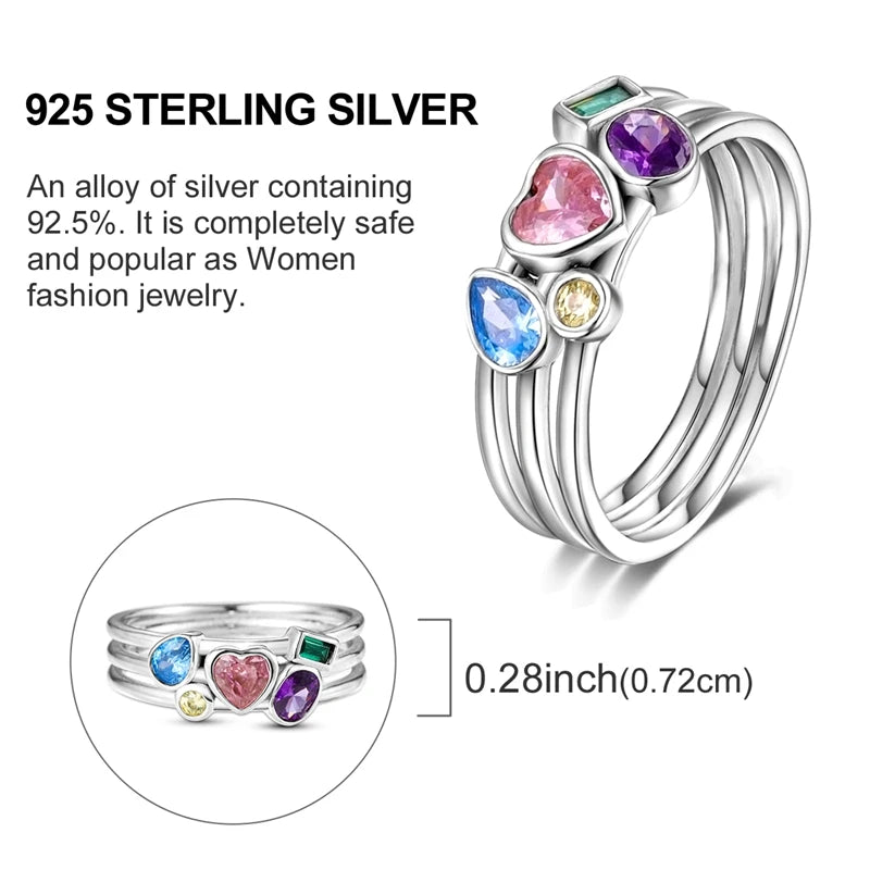 Blue Zircon Moon Ring