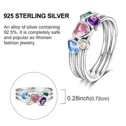 Blue Zircon Moon Ring