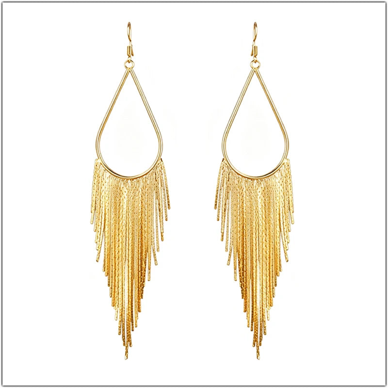 Water Drop Fringe Earrings