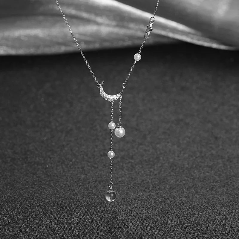 Sterling Star Moon Necklace