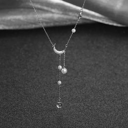 Sterling Star Moon Necklace