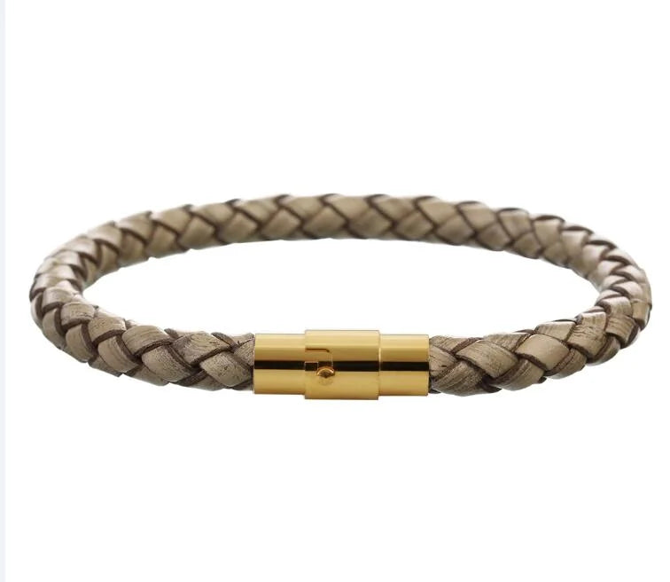Woven Leather Magnetic Bracelet