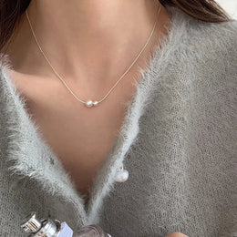 Sterling Pearl Chain Necklace