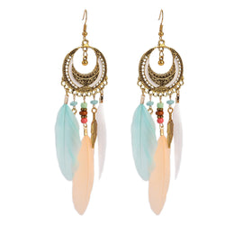 Dreamcatcher Feather Tassel Earrings