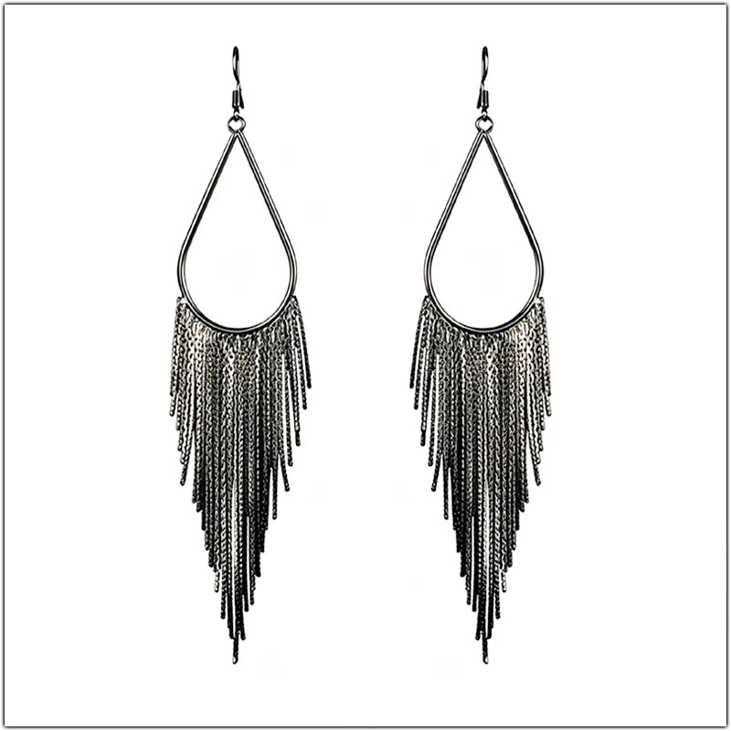 Water Drop Fringe Earrings