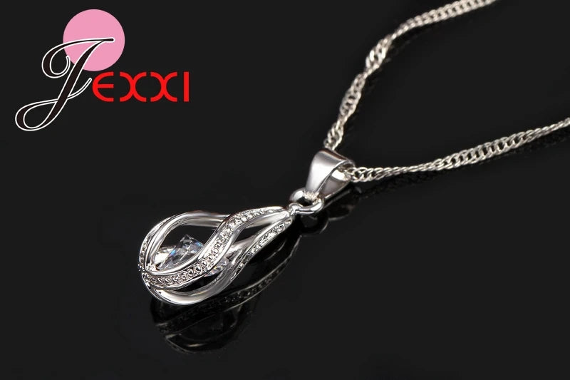 Sterling Waterdrop Zircon Set