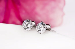 Cubic Zirconia Silver Studs