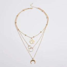 Moon World Map Necklace