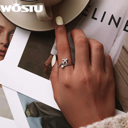 WOSTU Adjustable Sterling Ring