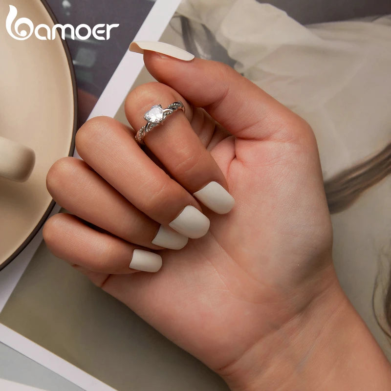 Romantic Silver Heart Ring