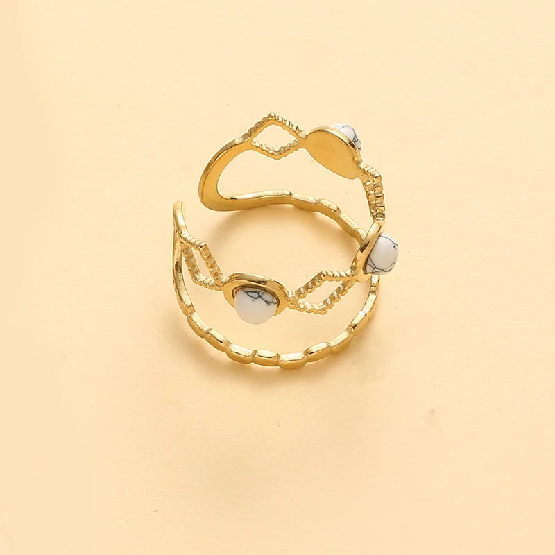 Natural Stone Open Ring