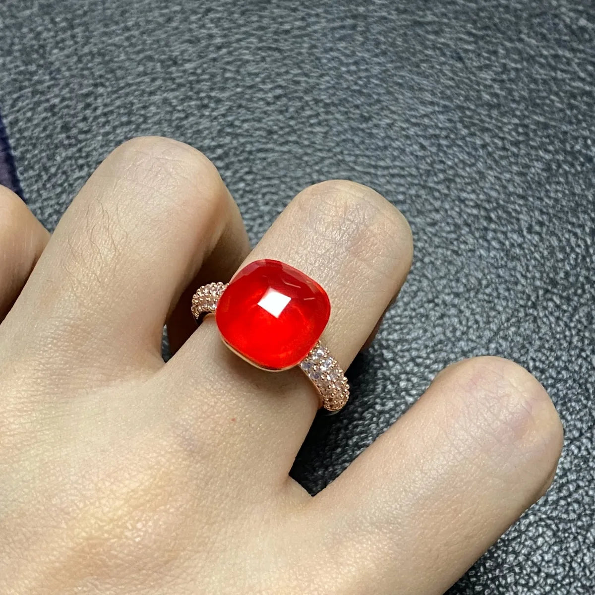 Pink Crystal Candy Ring