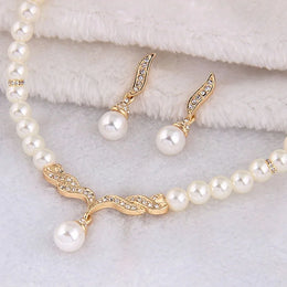Gold Pearl Bridal Set
