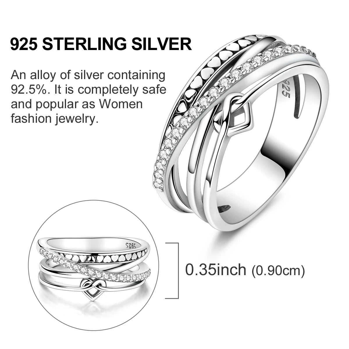 Blue Zircon Moon Ring