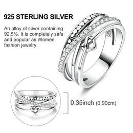 Blue Zircon Moon Ring