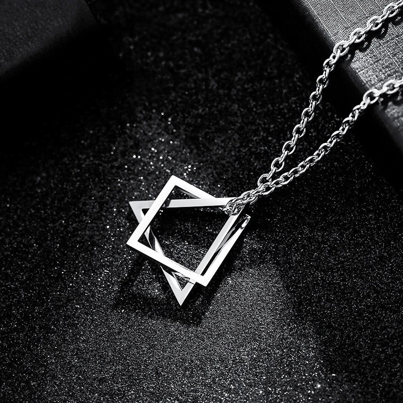 Interlocking Geometric Steel Necklace
