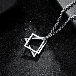 Interlocking Geometric Steel Necklace