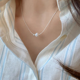 Sterling Pearl Chain Necklace