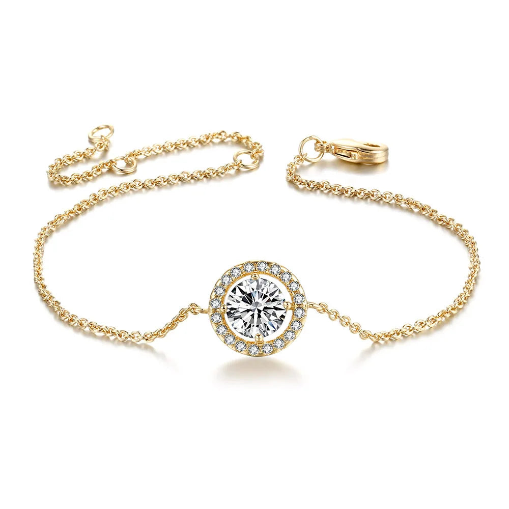 Round Zircon Link Bracelet