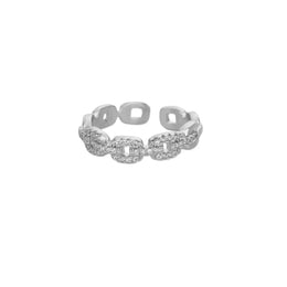 Geometric Zircon Open Ring