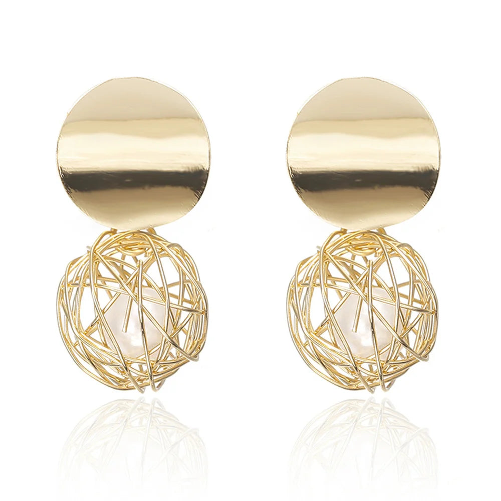 Twisted Wire Ball Earrings