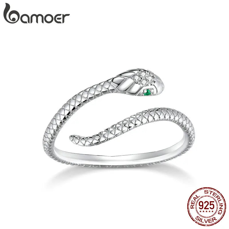 Green Zircon Snake Ring