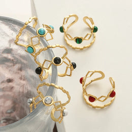 Natural Stone Open Ring