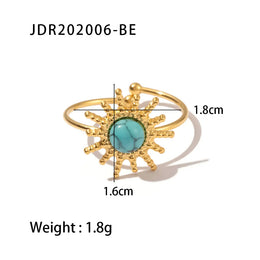 Natural Stone Steel Ring