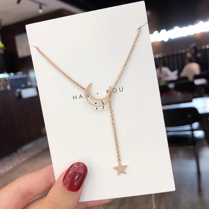 Moon Star Charm Necklace
