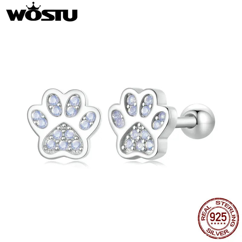 Pink Opal Paw Studs