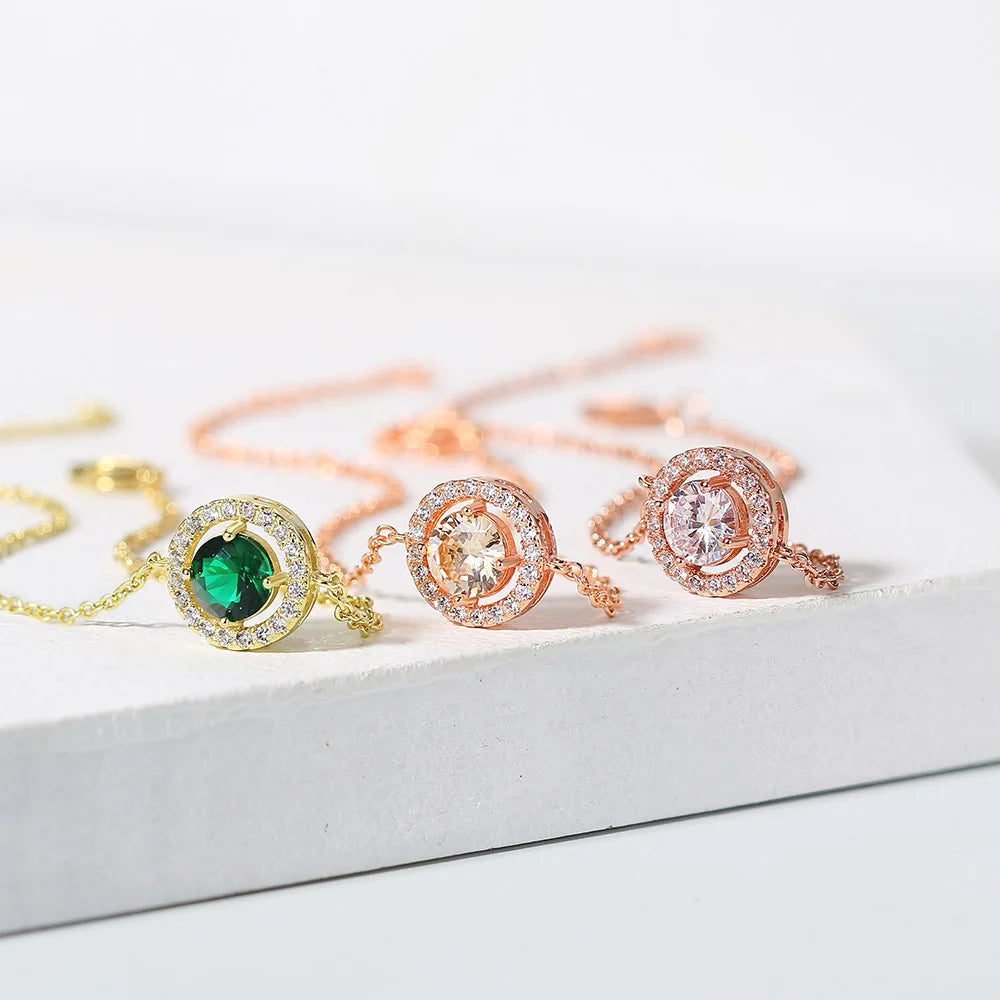 Round Zircon Link Bracelet
