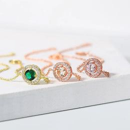 Round Zircon Link Bracelet
